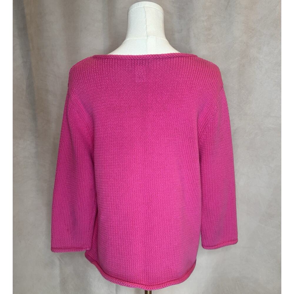 Vintage Pendleton Pink Cotton Knit Sweater Women’s M Boat Neck Classic Casual - Picture 2 of 4